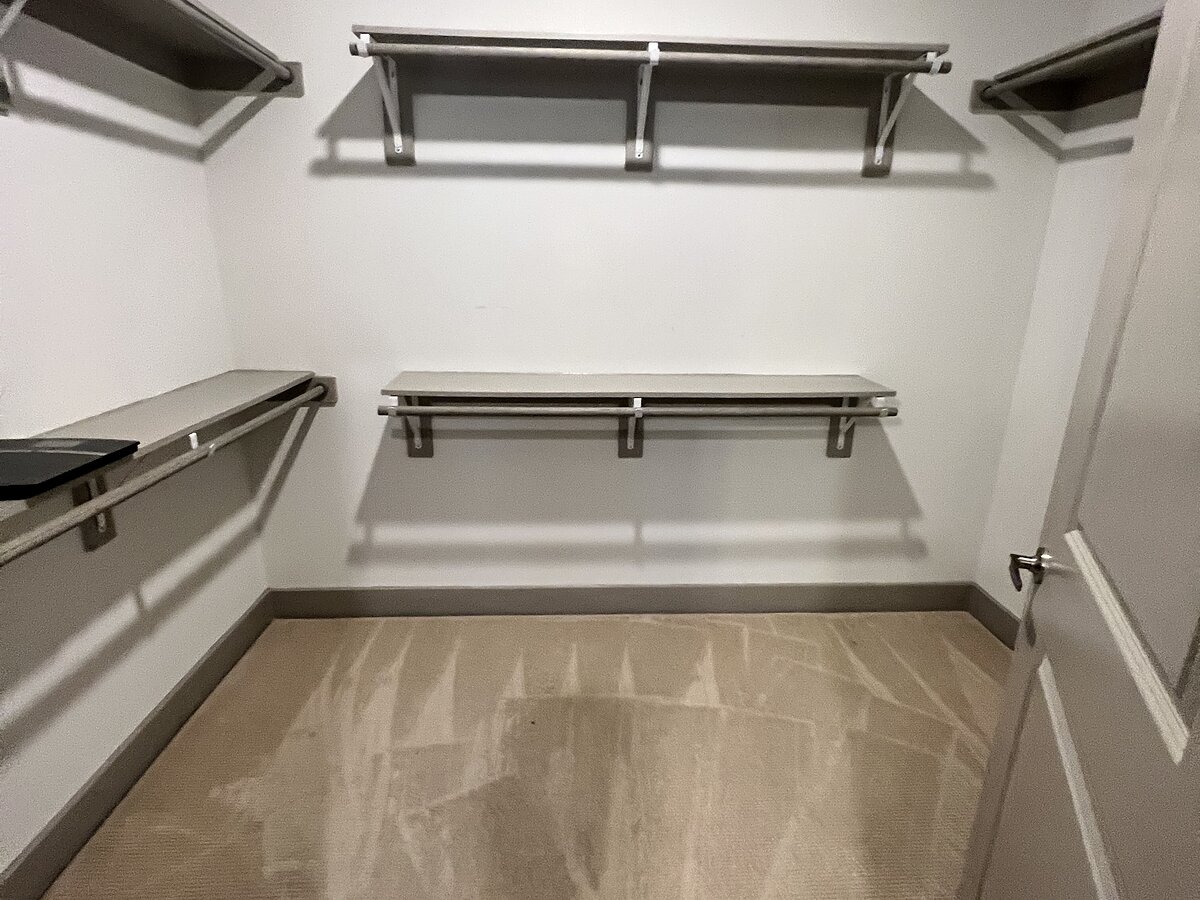 Clean empty closet shelving